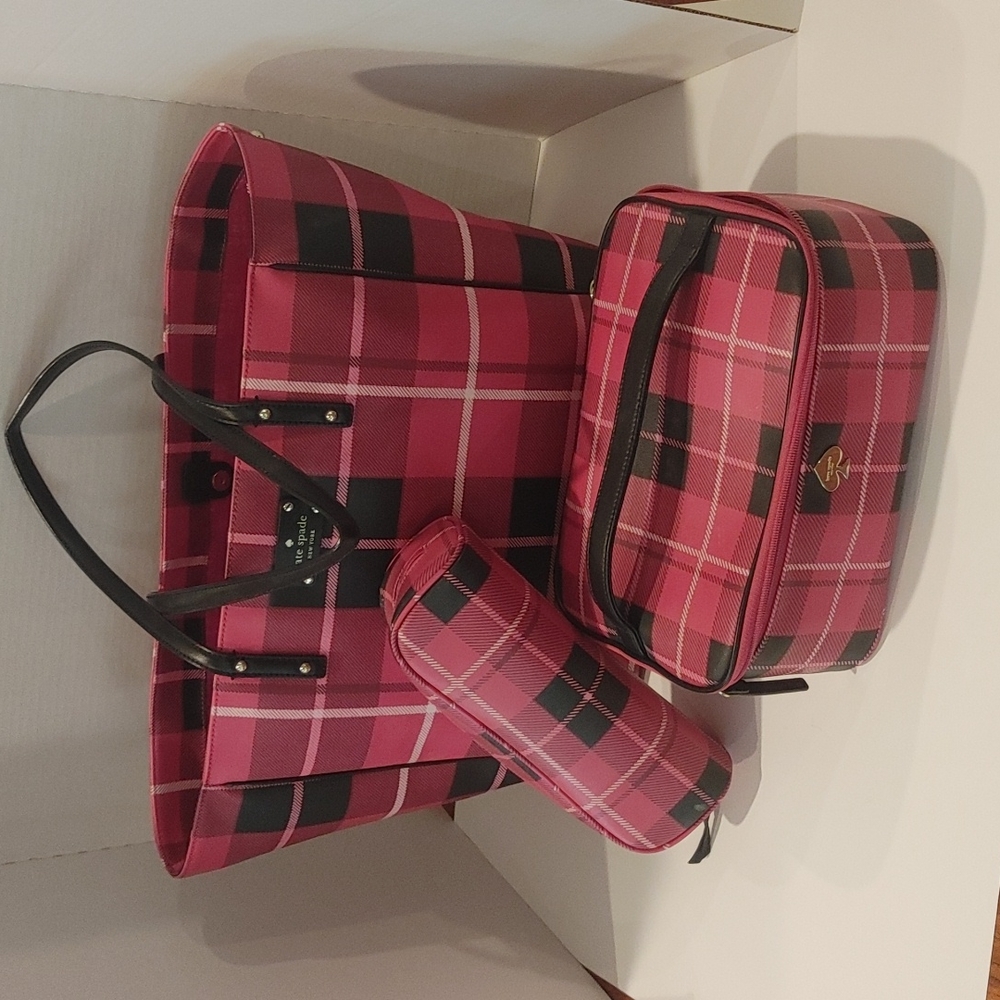 3-piece Kate Spade Tote Travel Toiletries Makeup Set